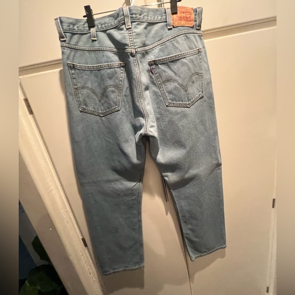 Men Light Blue Jeans Levi’s 505 - Picture 7 of 8